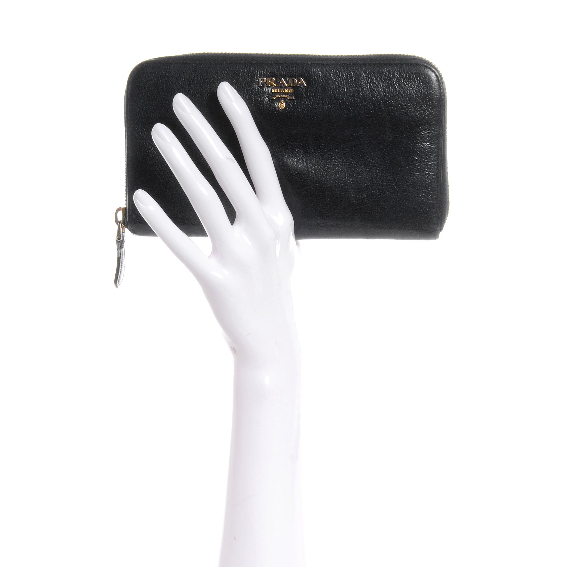 Prada Cinghiale Zip Around Wallet Navy 2 of 8