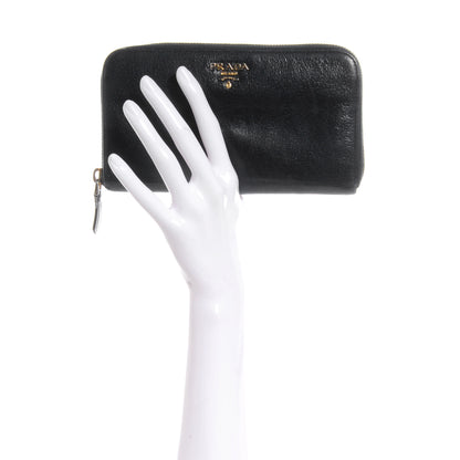 Prada Cinghiale Zip Around Wallet Navy 2 of 8