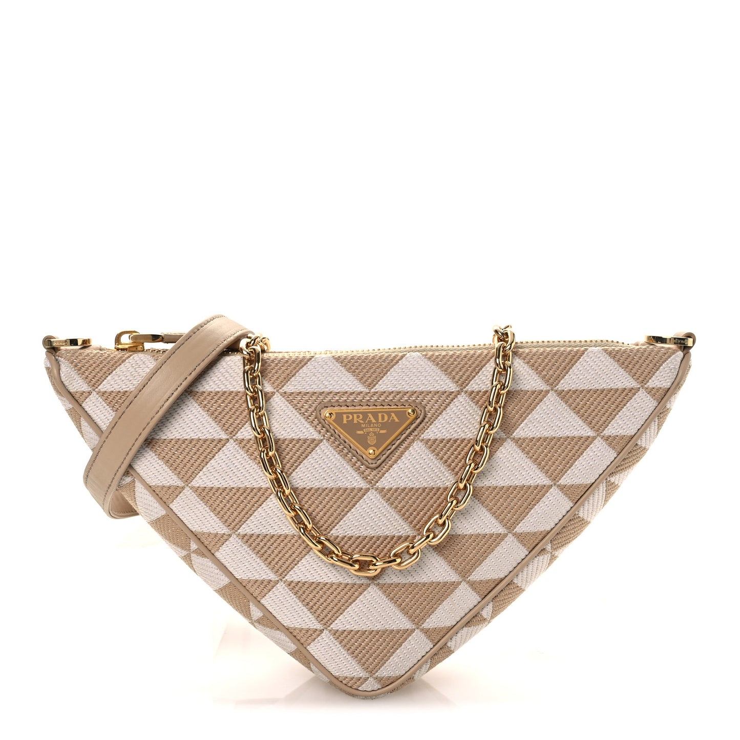 Jacquard Triangolo Symbole Embroidered Mini Triangle Bag Corda Talco