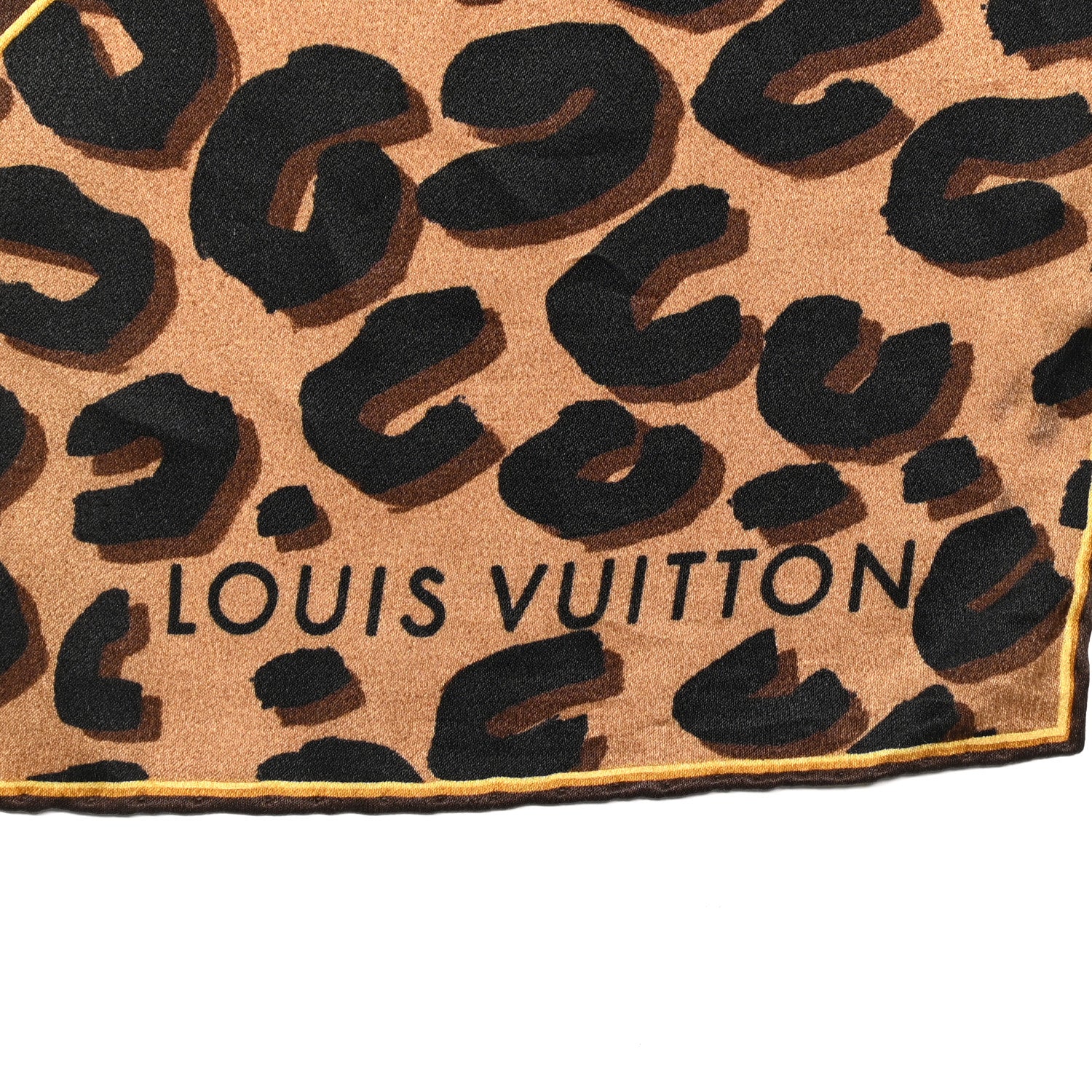 Louis Vuitton Silk Leopard Monogram Square Scarf 2 of 5