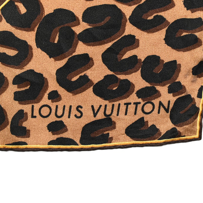 Louis Vuitton Silk Leopard Monogram Square Scarf 2 of 5