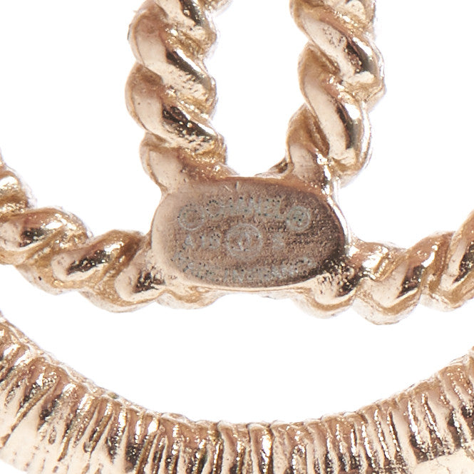 Twisted CC Earrings Light Gold