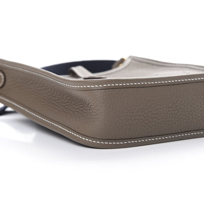 Hermes Taurillon Clemence Amazone Evelyne TPM Etoupe Bleu Indigo 8 of 10