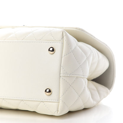 Chanel Caviar Quilted Small Coco Handle Flap White 8 of 9