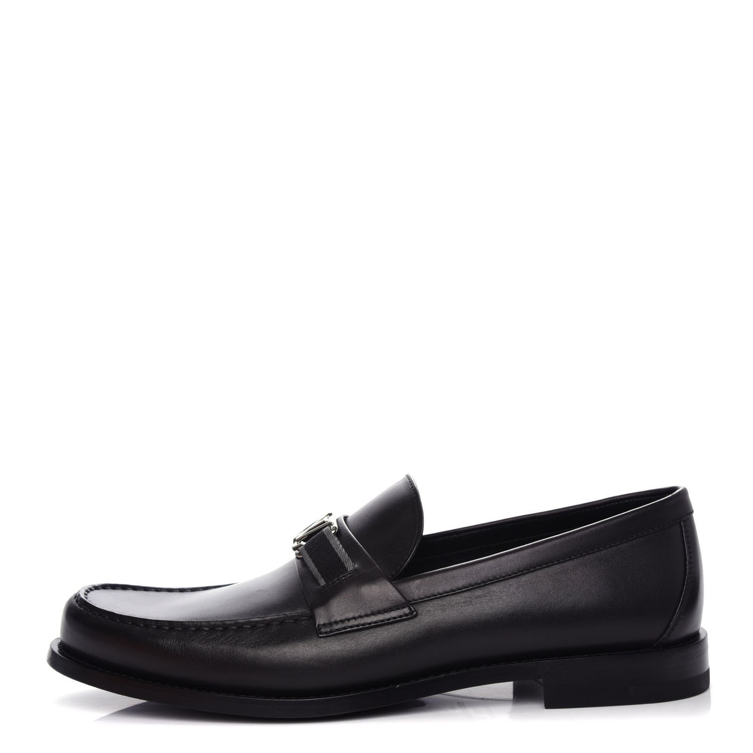 Louis Vuitton Calfskin Mens Loafers 9.5 Black 1 of 11