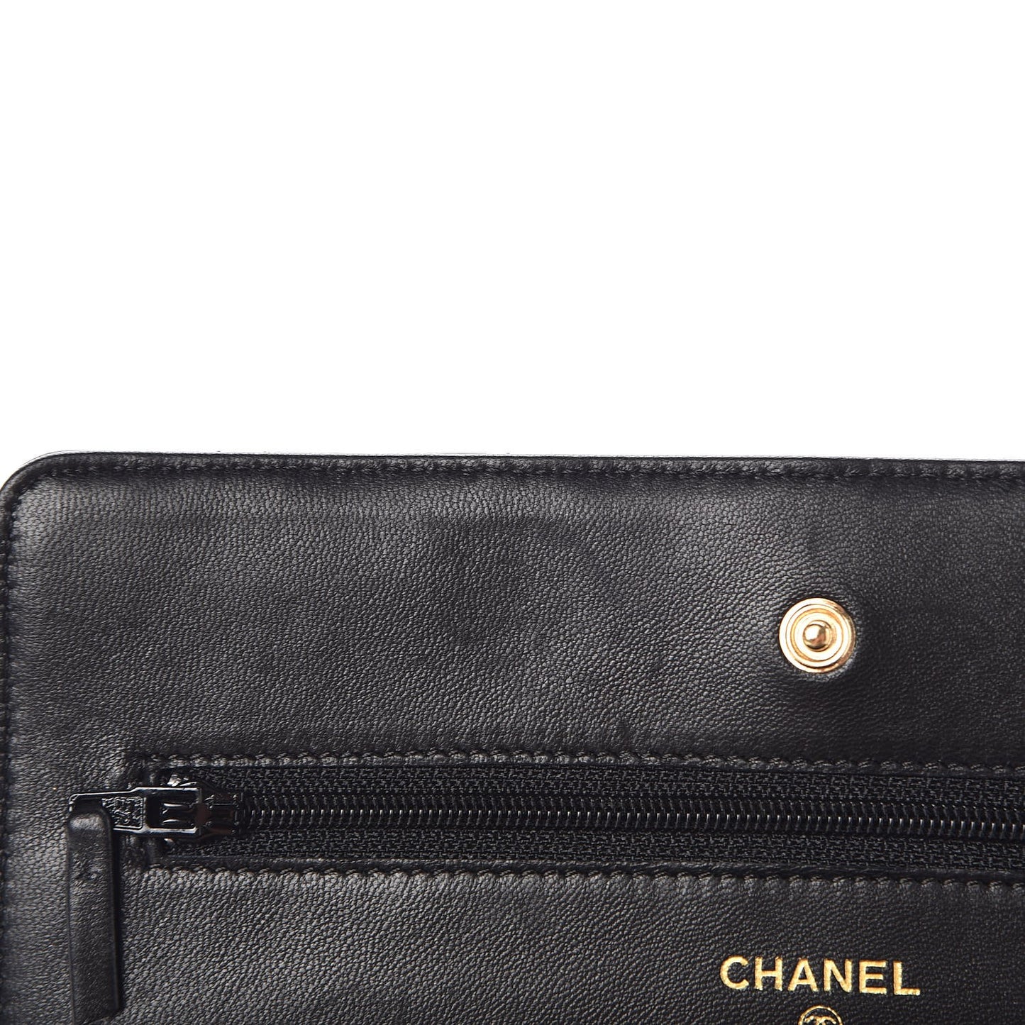 Lambskin Quilted Wallet On Chain WOC Black