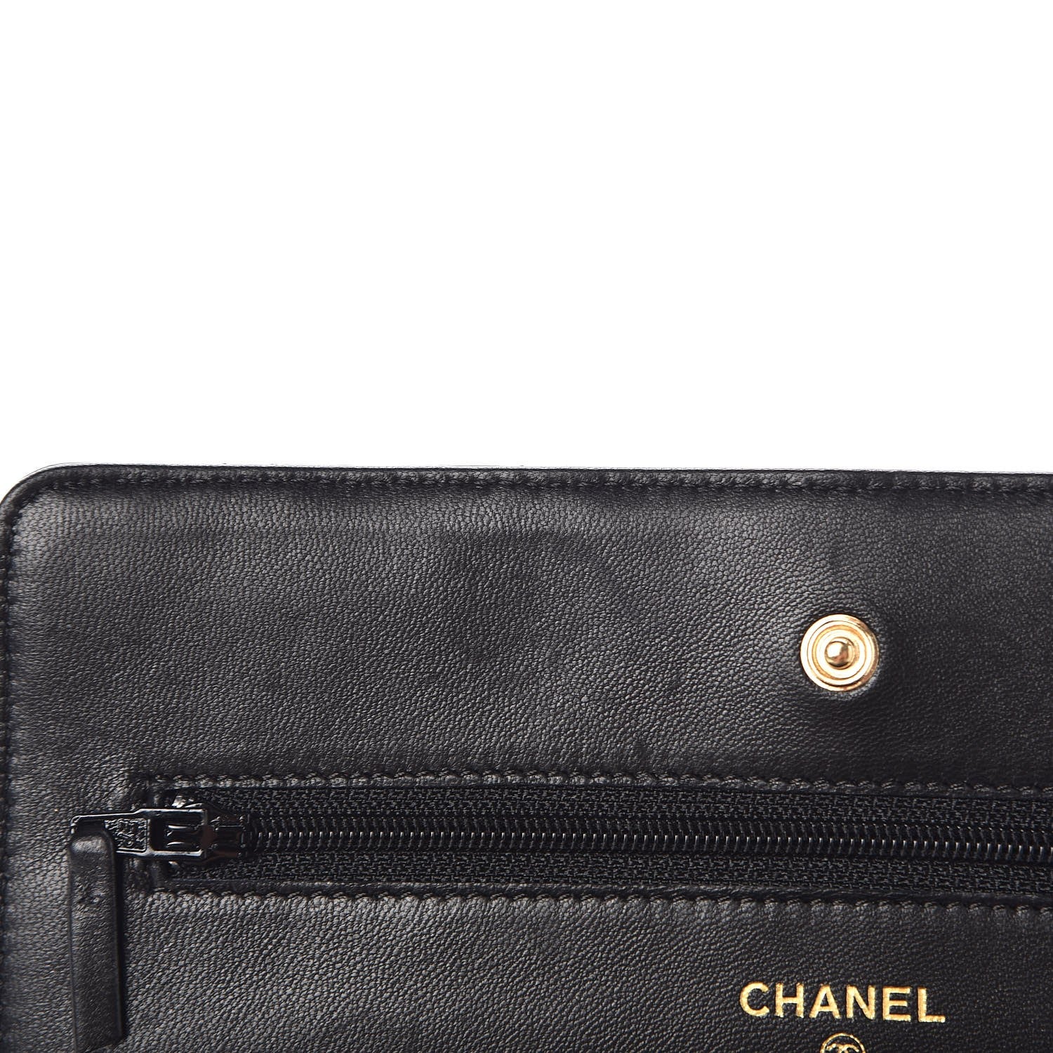 Chanel Lambskin Quilted Wallet On Chain WOC Black 9 of 10