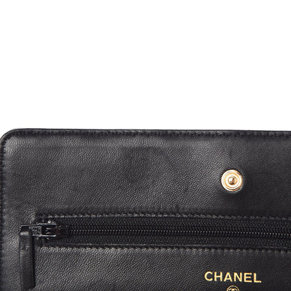 Chanel Lambskin Quilted Wallet On Chain WOC Black 9 of 10