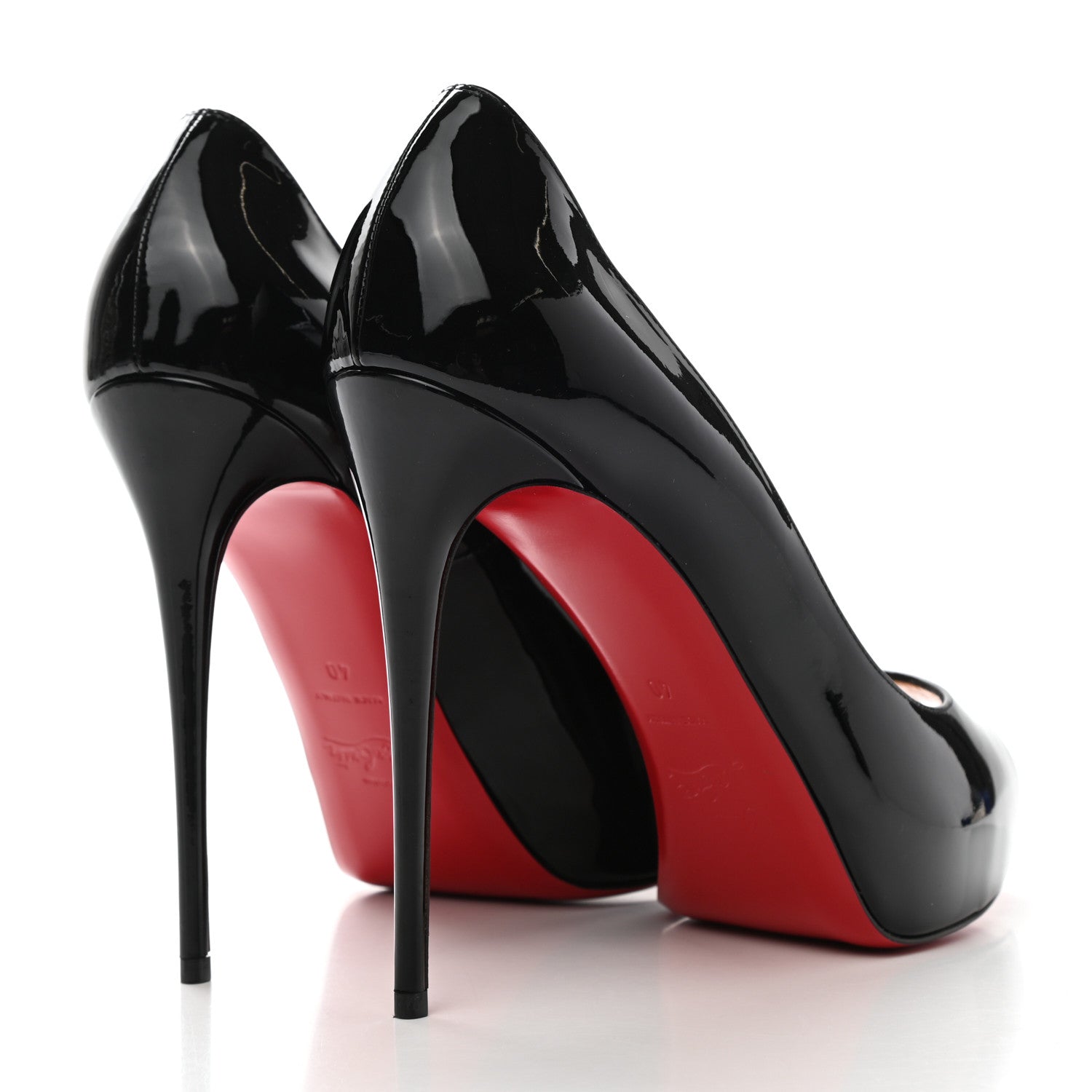 Christian Louboutin Patent New Very Prive 120 Pumps 40 Black Red 4 of 7