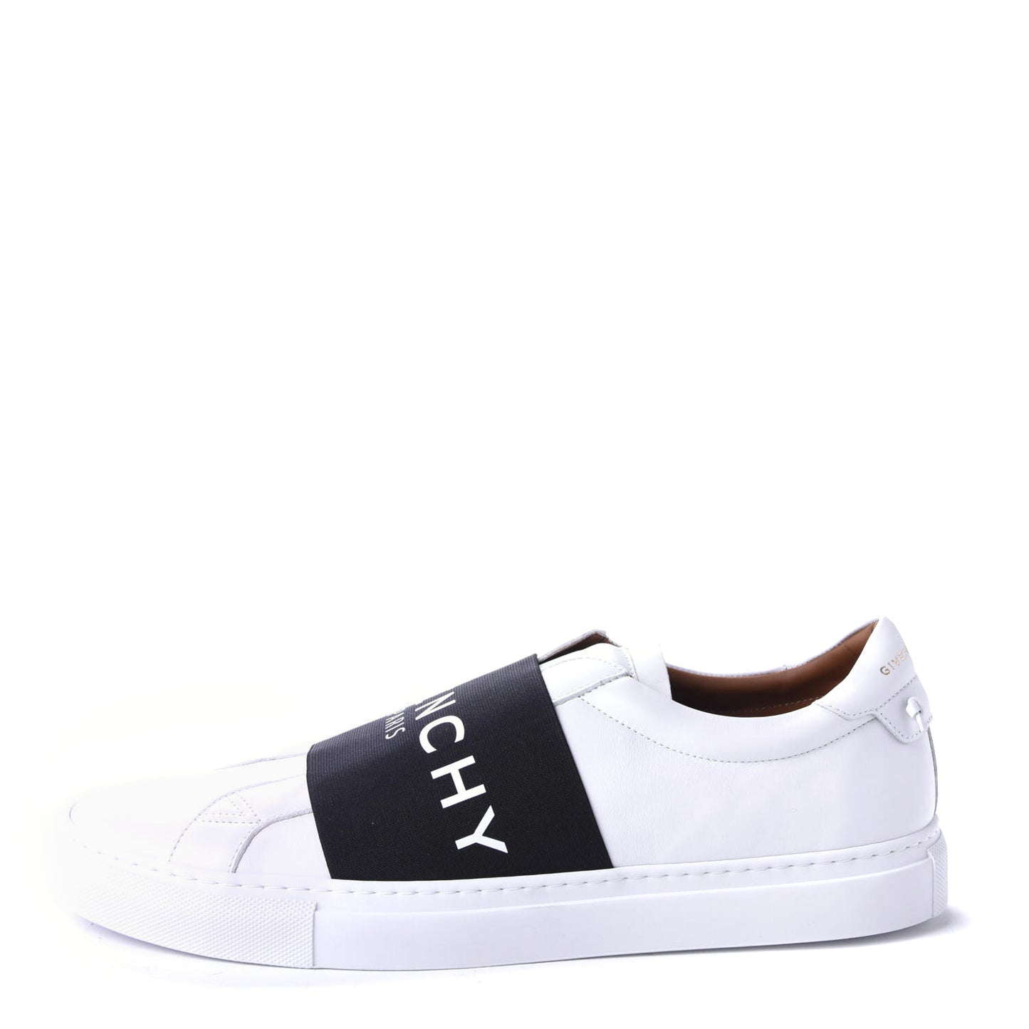 Calfskin Band Logo Mens Urban Street Sneakers 45 White Black