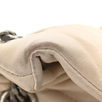 Saint Laurent Lambskin Quilted Small Loulou Puffer Monogram Chain Satchel Blanc Vintage 17 of 21