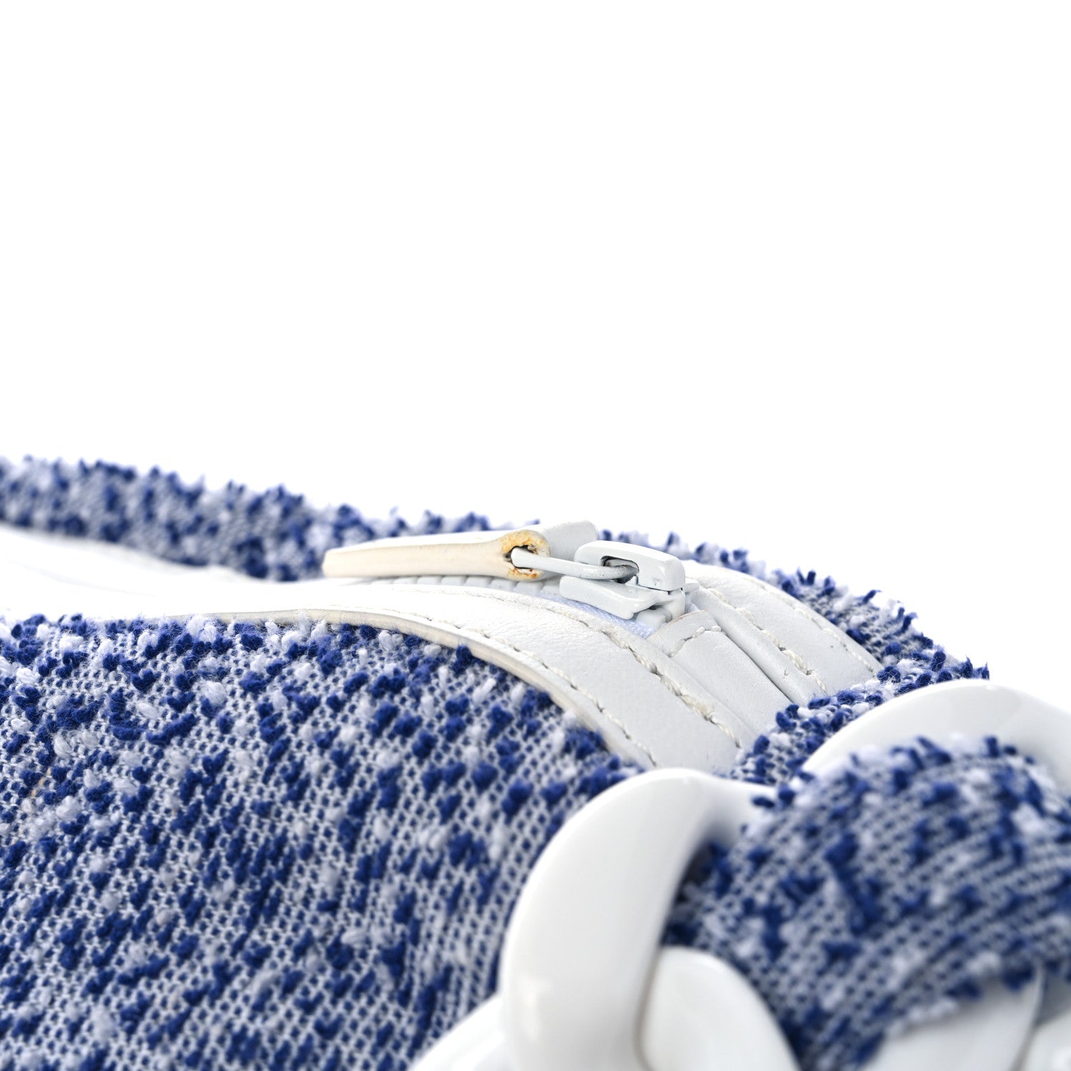 Chanel Terry Cotton Resin Chain Fizzy Hobo Blue White 15 of 15