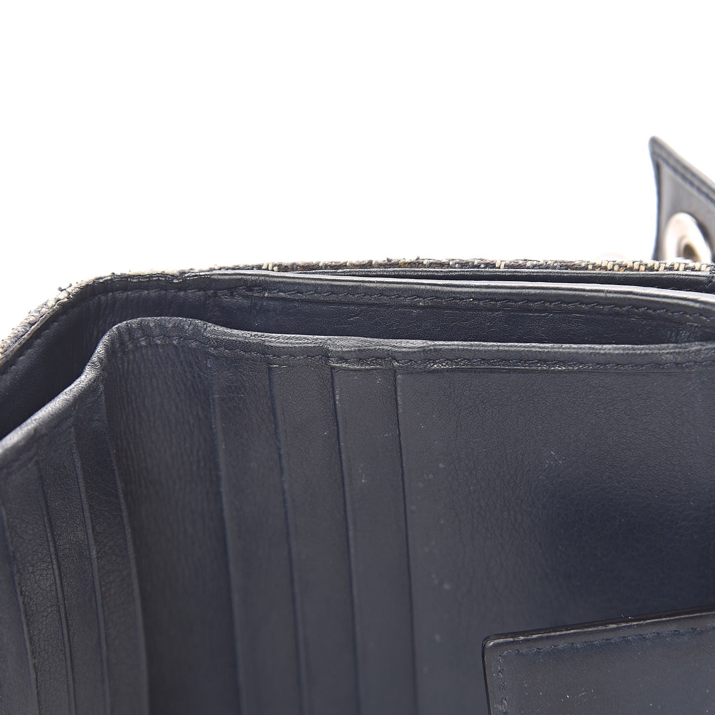 Monogram Compact Wallet Navy