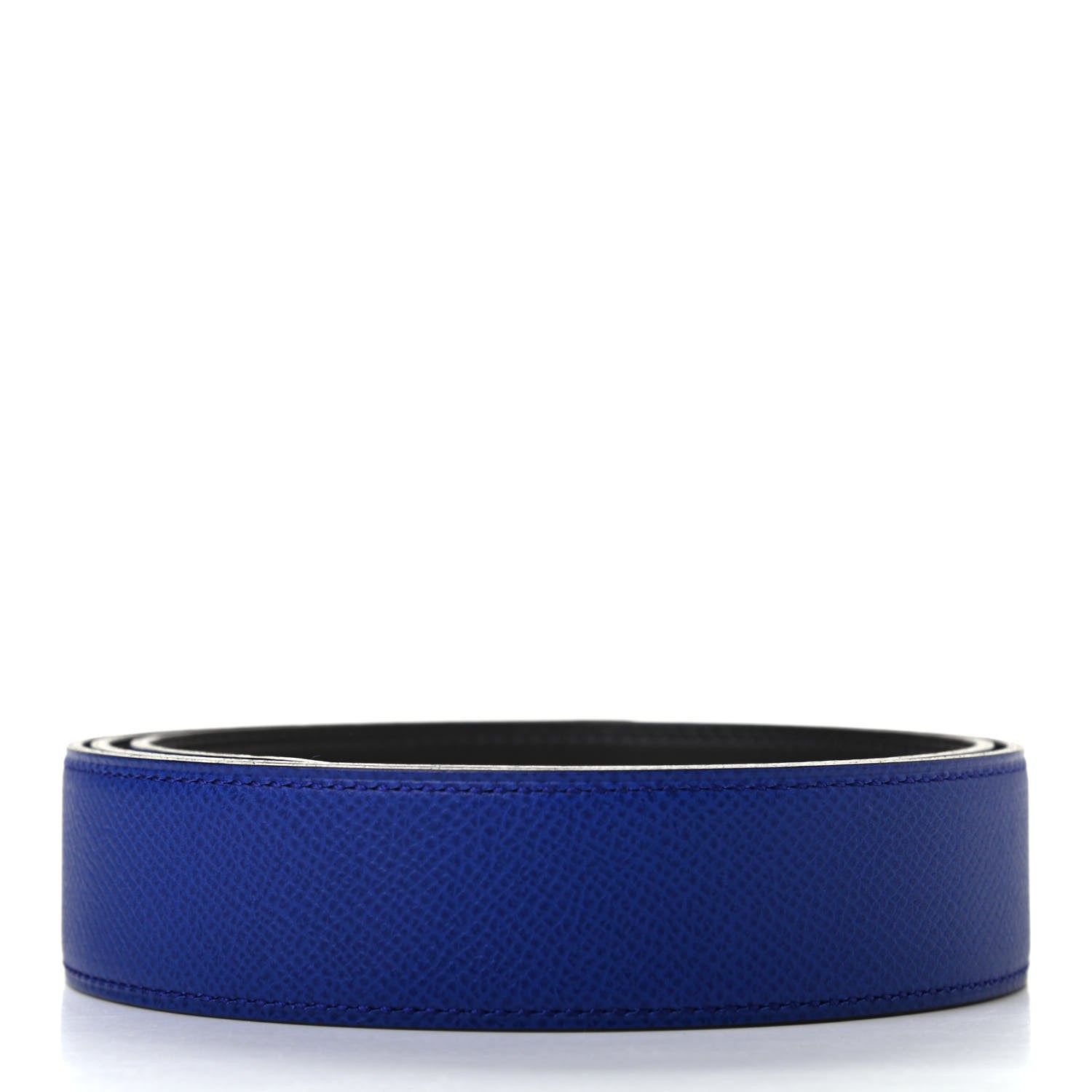Hermes Swift Epsom 32mm Belt Strap 85 Black Bleu Electrique 2 of 6