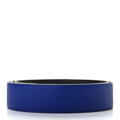 Hermes Swift Epsom 32mm Belt Strap 85 Black Bleu Electrique 2 of 6
