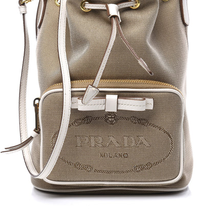 Prada Jacquard Logo Mini Bucket Crossbody Bag Corda Talco 10 of 10