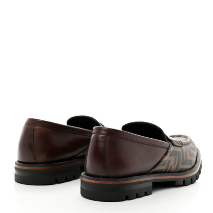 Fendi Calfskin FF Mens Lug Sole Loafers 7 Maya Black Moro 4 of 11
