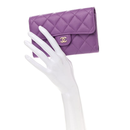 Chanel Caviar Quilted Medium Flap Wallet Purple 2 of 7
