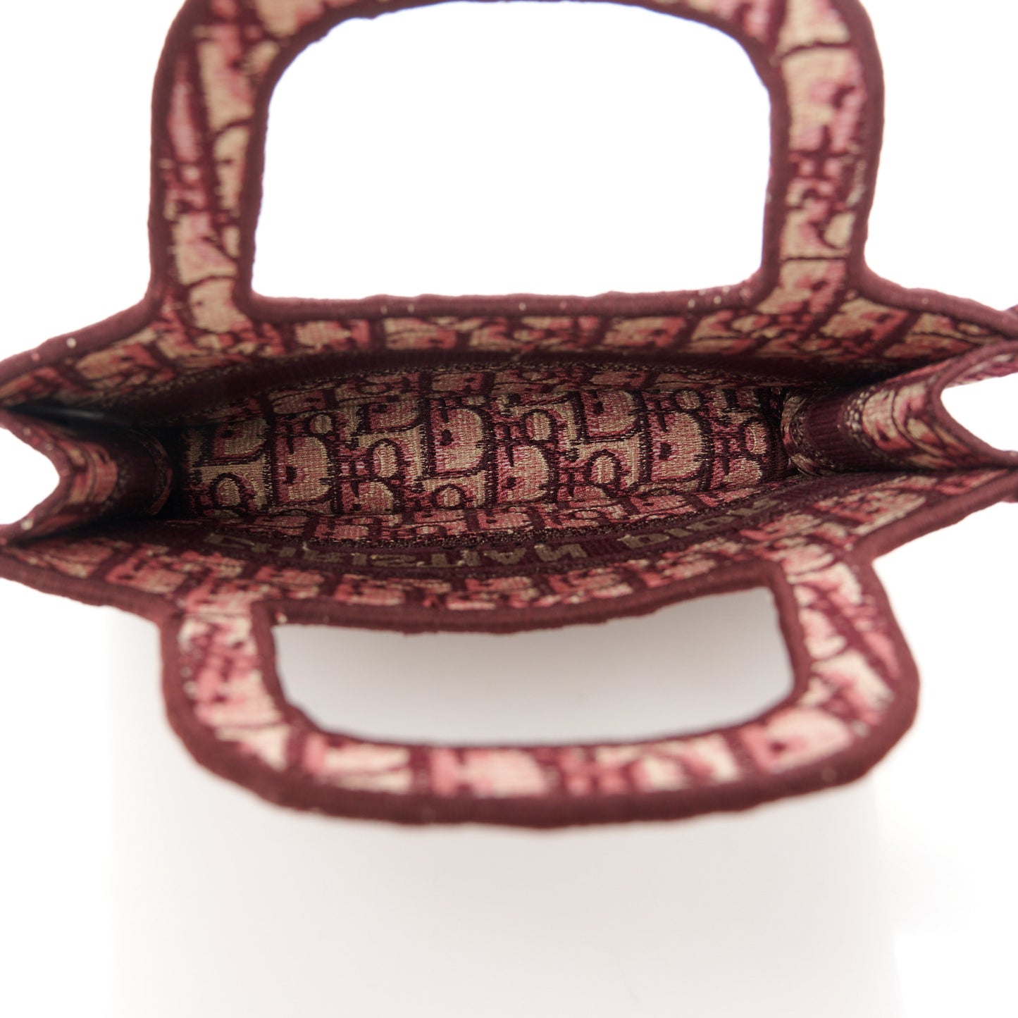 Oblique Mini Book Tote Burgundy Multicolor