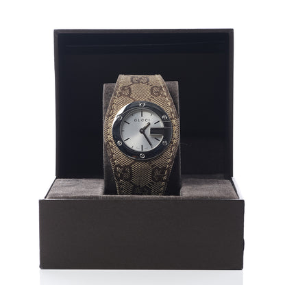 Gucci Stainless Steel Canvas 31mm 104 Monogram Quartz Watch Brown 8 of 8