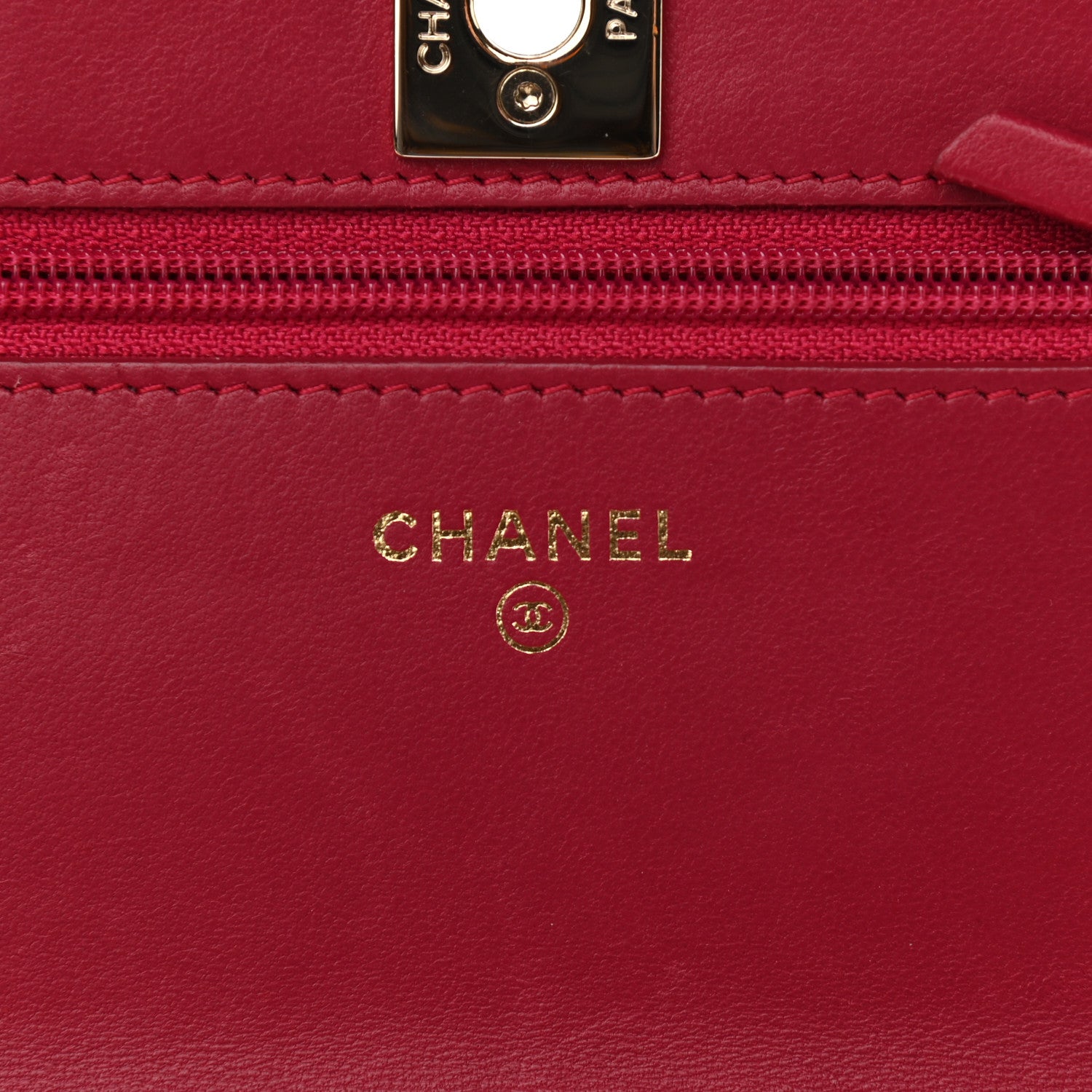 Chanel Lambskin Quilted Trendy CC Wallet On Chain WOC Dark Pink 6 of 12