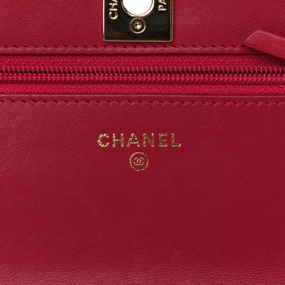 Chanel Lambskin Quilted Trendy CC Wallet On Chain WOC Dark Pink 6 of 12