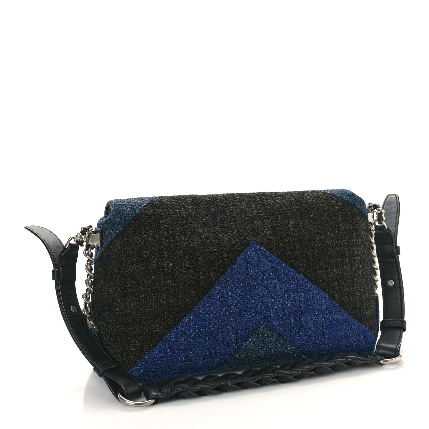 Chanel Canvas Woven Braided With Style Flap Multicolor 3 of 11