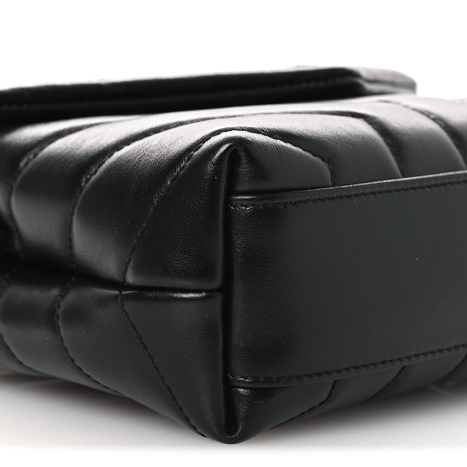 Saint Laurent Calfskin Y Quilted Monogram Monochrome Toy Loulou Crossbody Bag Black 9 of 12