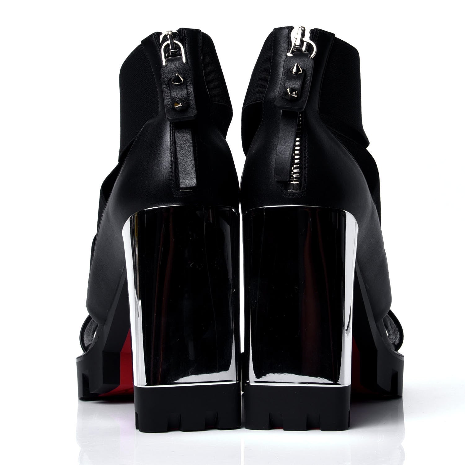 Christian Louboutin Calfskin Patrouiagoma 100 Platform Sandals 39 Black Nickel 4 of 6