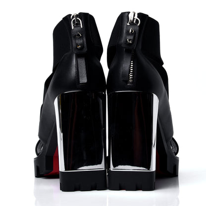 Christian Louboutin Calfskin Patrouiagoma 100 Platform Sandals 39 Black Nickel 4 of 6