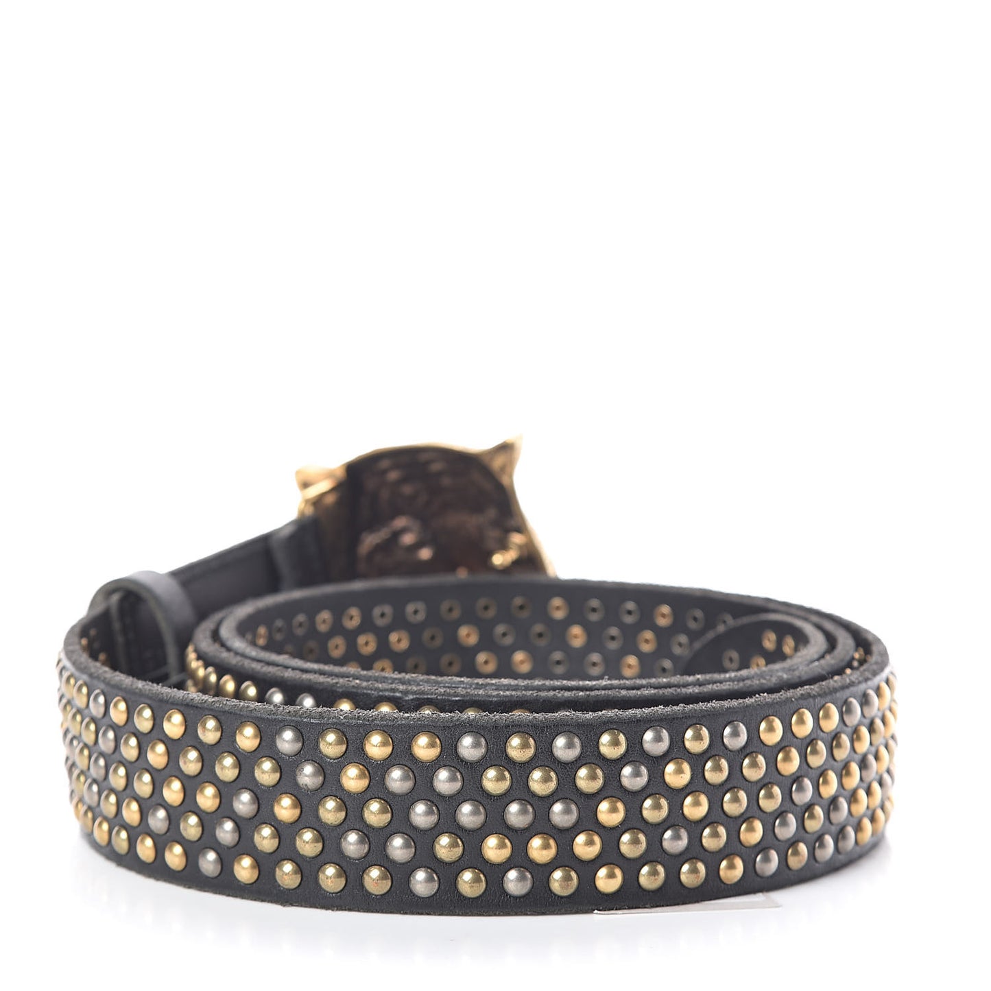 Calfskin Studded Feline Belt 110 44 Black