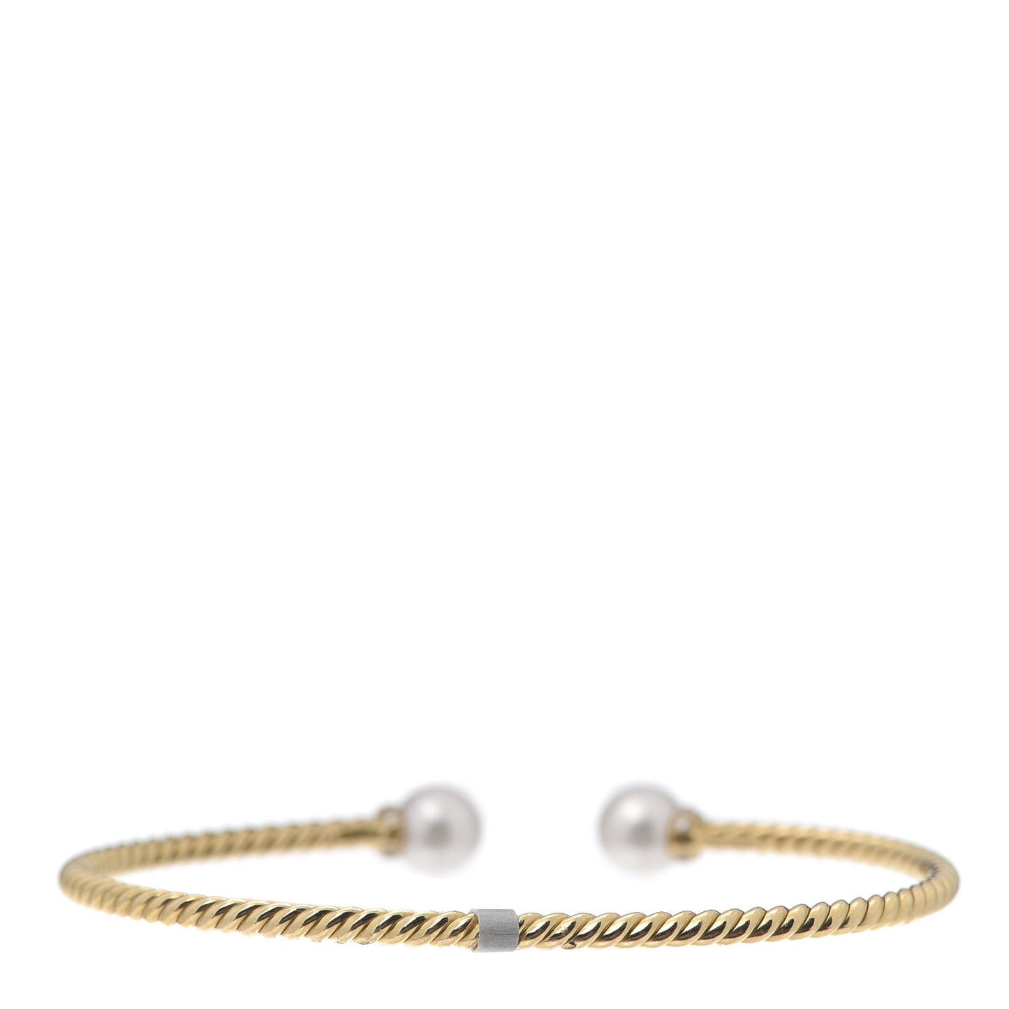 18K Yellow Gold Diamond Pearl 7mm Solari Bracelet