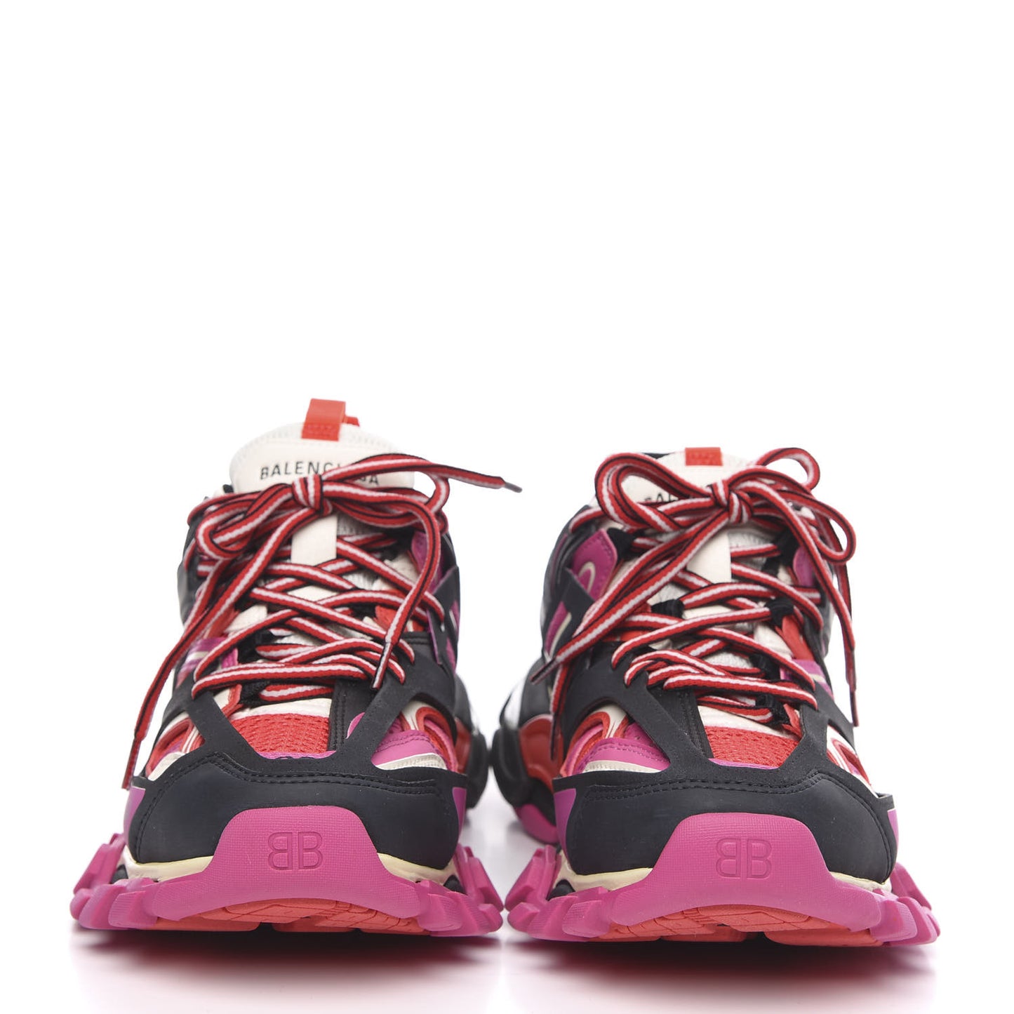 Mesh Fabric Womens Track Sneakers 38 Black Pink Red