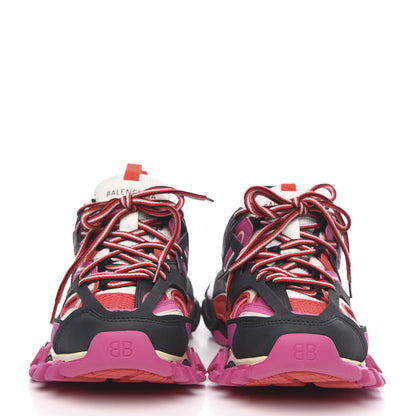 Balenciaga Mesh Fabric Womens Track Sneakers 38 Black Pink Red 2 of 7