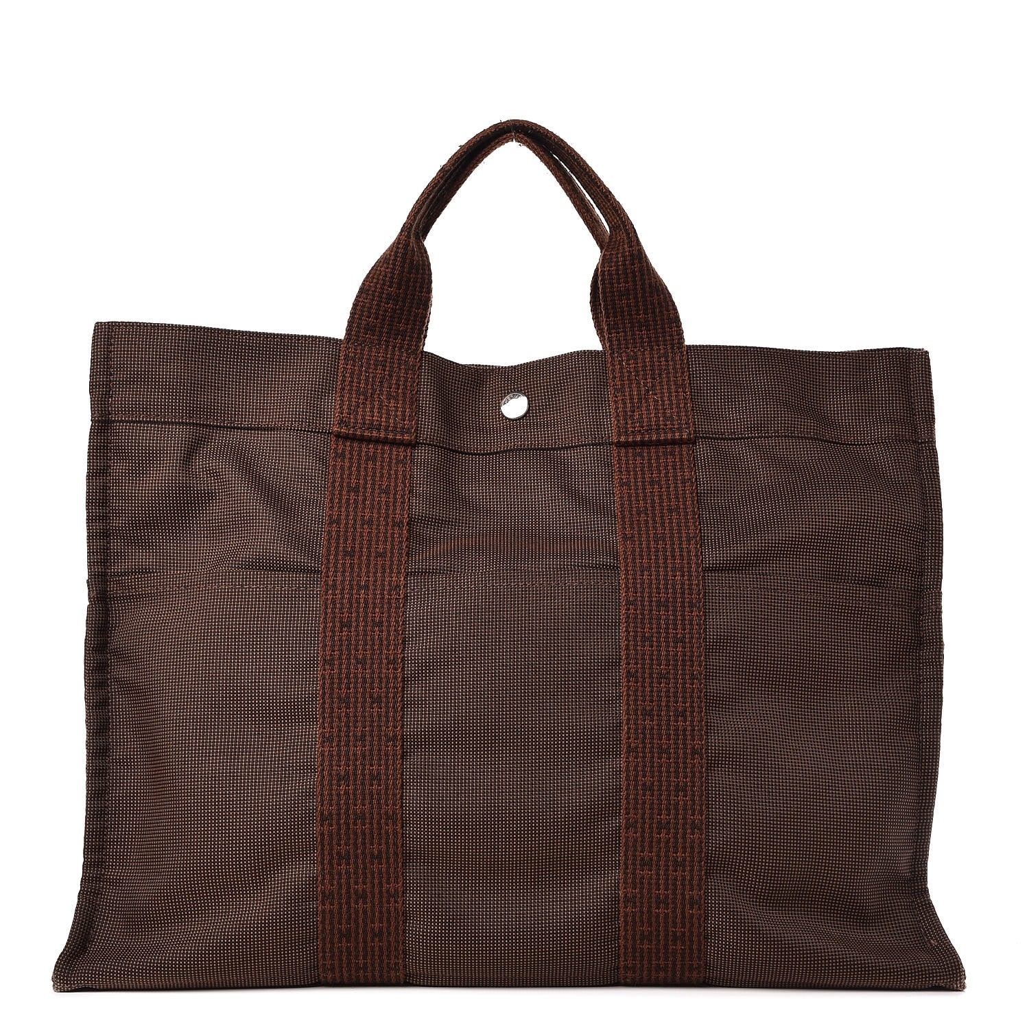 Hermes Canvas Herline MM Tote Brown 1 of 7