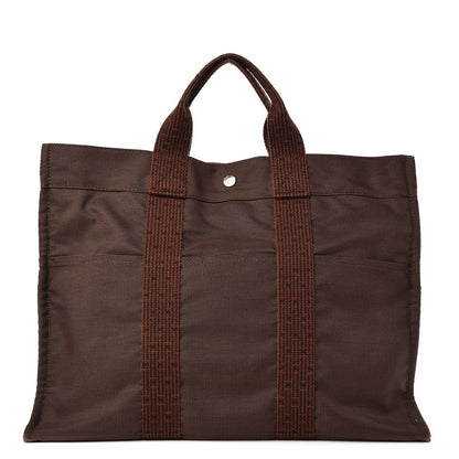 Hermes Canvas Herline MM Tote Brown 1 of 7