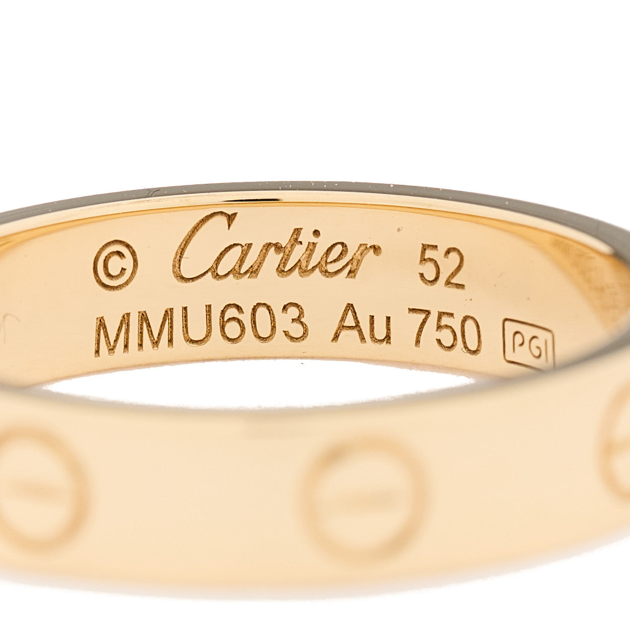 18K Yellow Gold Diamond 4mm LOVE Wedding Band Ring 52 6