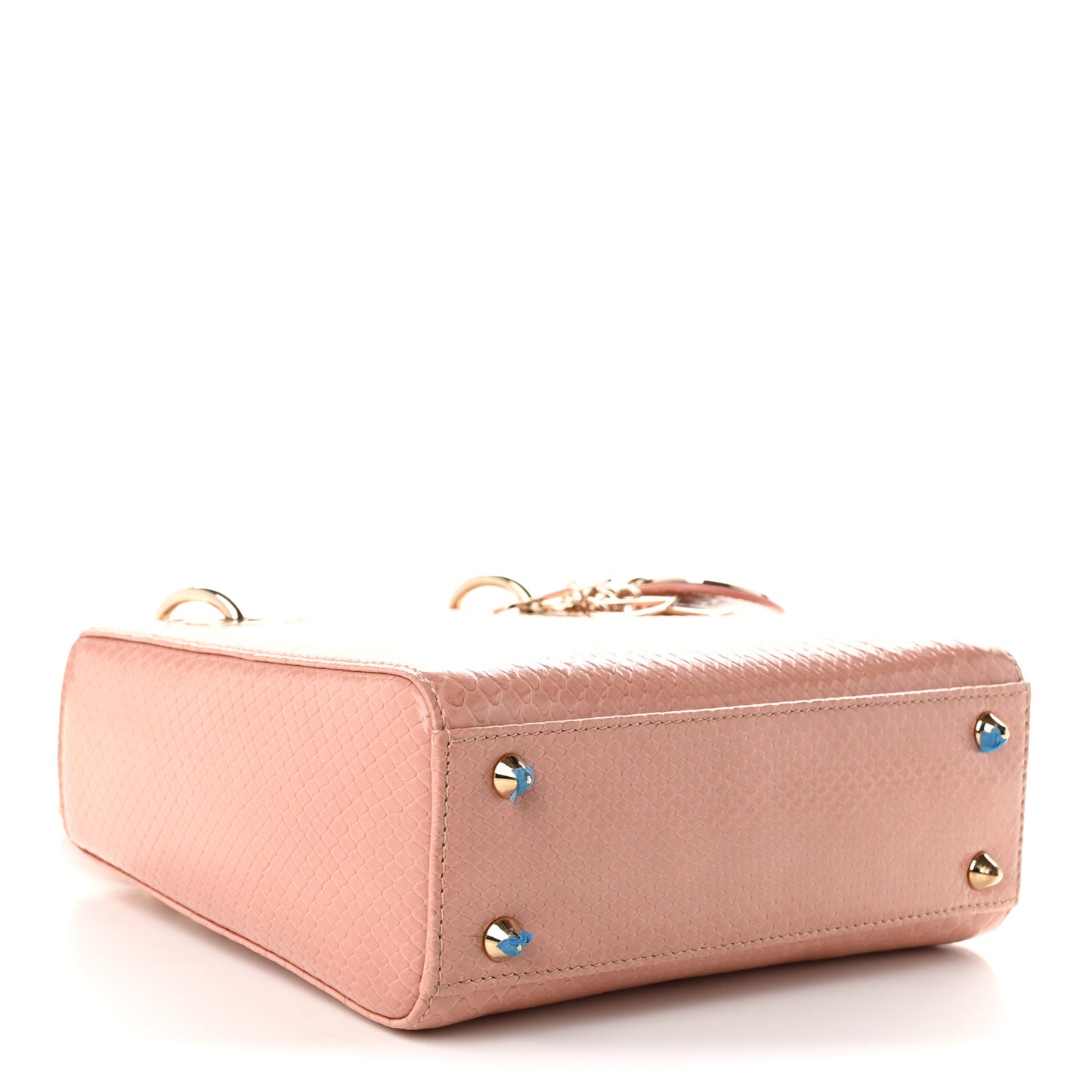 Snakeskin Small Lady Dior Pink