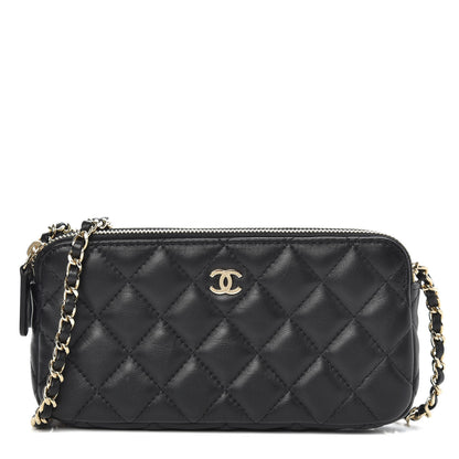 Chanel Lambskin Quilted Small Clutch With Chain Black 1 of 12
