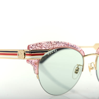 Gucci Acetate Metal Glitter Cat Eye Sunglasses GG0283S Pink 7 of 8