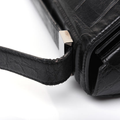 Givenchy Calfskin Crocodile Embossed Medium Pandora Box Crossbody Bag Black 25 of 28