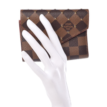 Louis Vuitton Damier Ebene Studded Victorine Wallet Cherry 2 of 9
