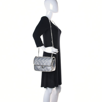 Chanel Metallic Lambskin Medium Chain All Over Flap Silver 2 of 11