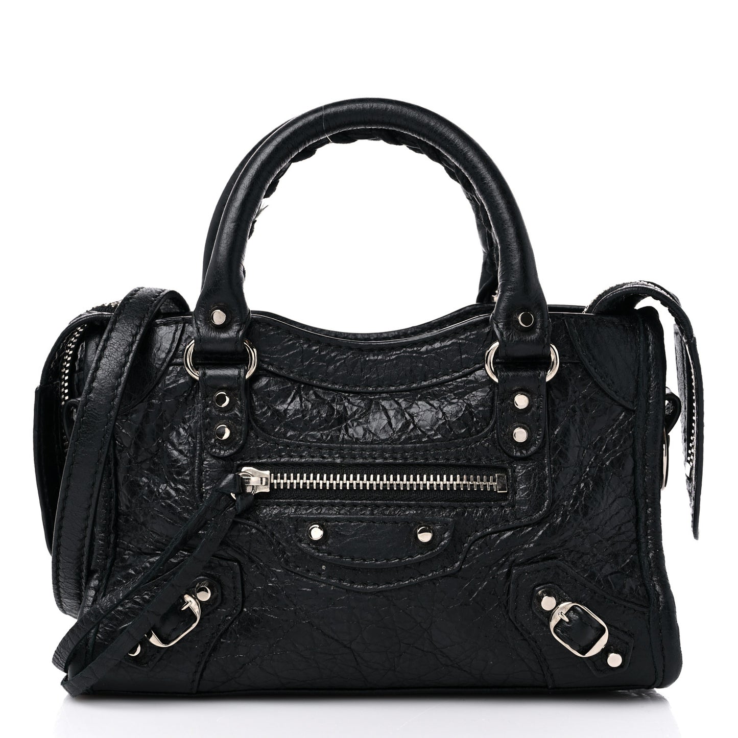 Agneau Classic Silver Hardware Nano City Black