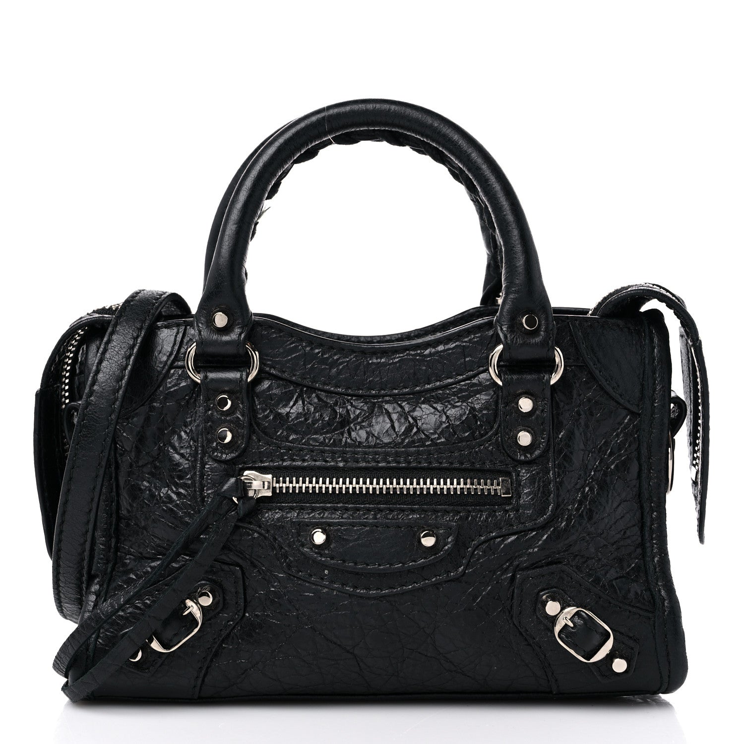 Balenciaga Agneau Classic Silver Hardware Nano City Black 3 of 10