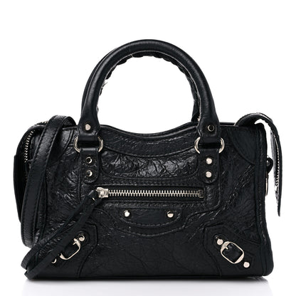 Balenciaga Agneau Classic Silver Hardware Nano City Black 3 of 10