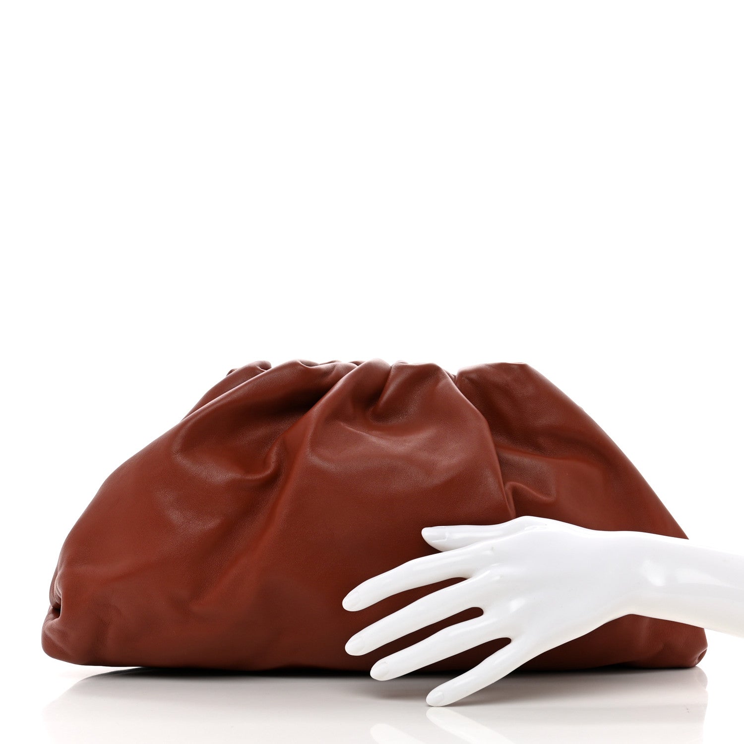 Bottega Veneta Smooth Butter Calf The Pouch Oversized Clutch Rust 2 of 10