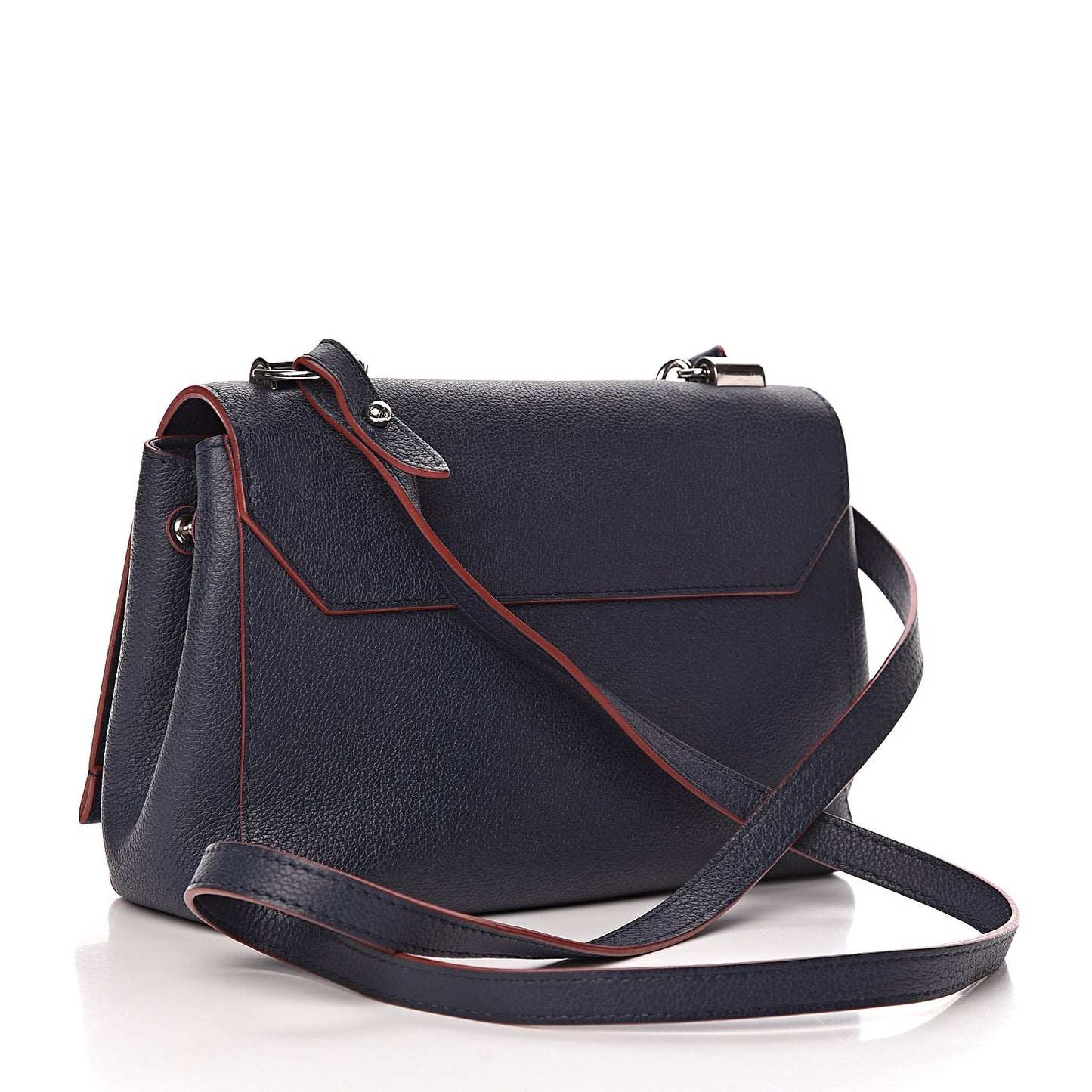 Calfskin Lockme II Chain Bag BB Marine Rouge