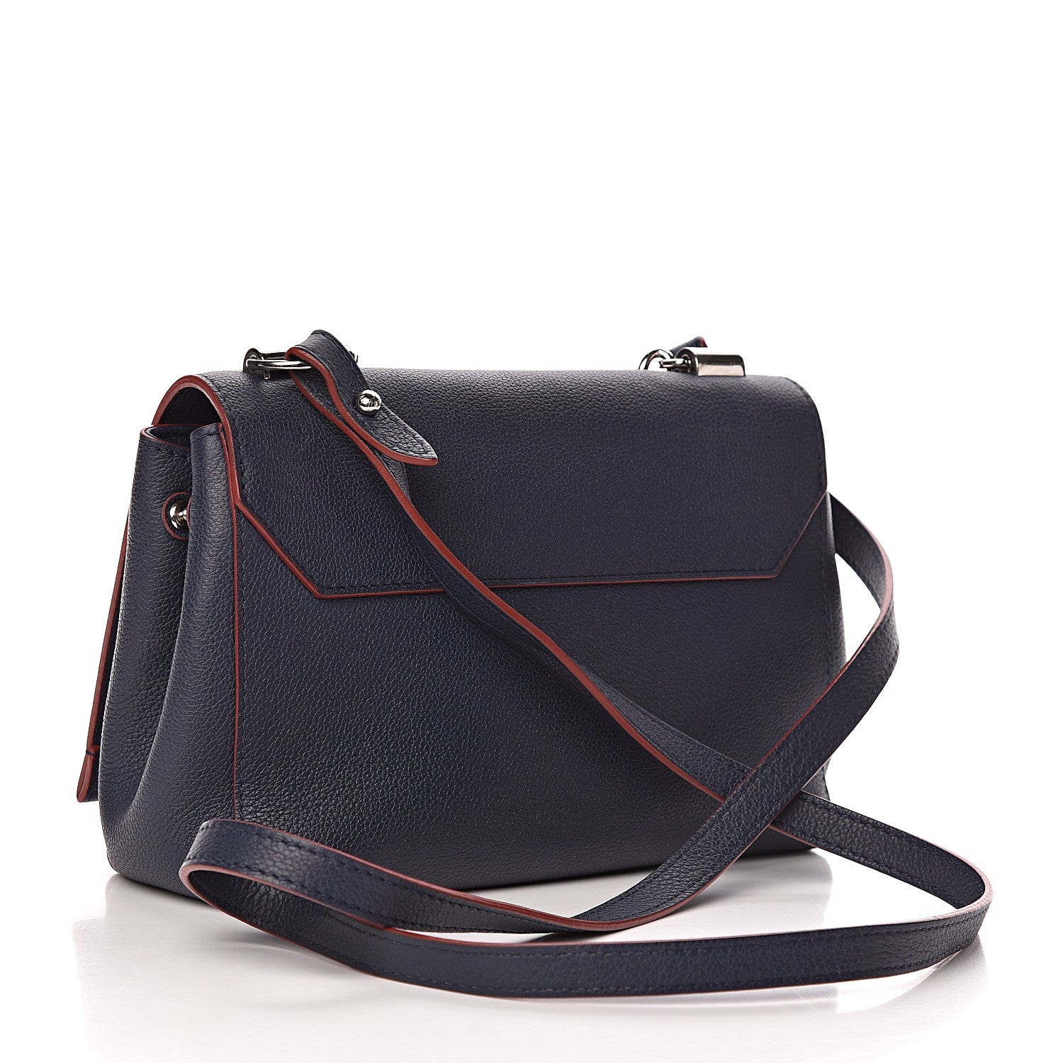 Louis Vuitton Calfskin Lockme II Chain Bag BB Marine Rouge 3 of 11
