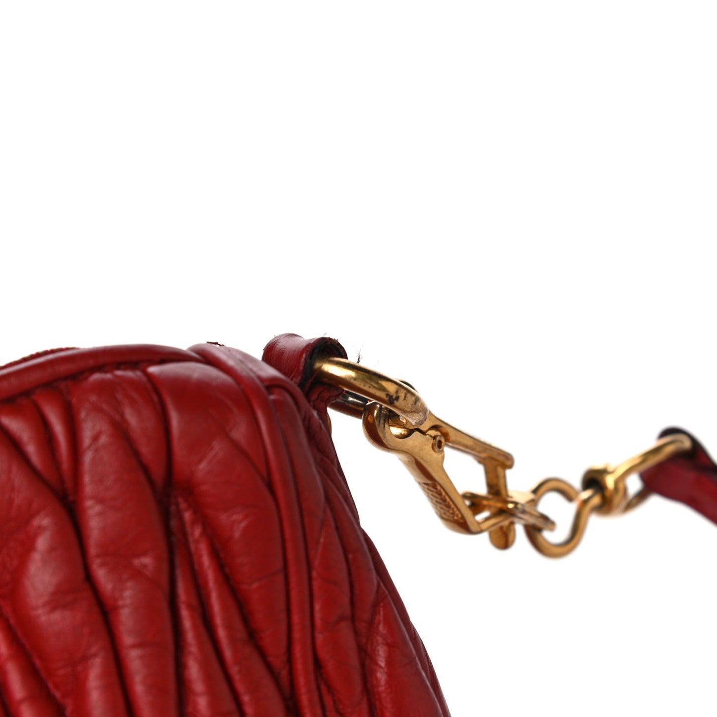Nappa Matelasse Crossbody Clutch Rubino
